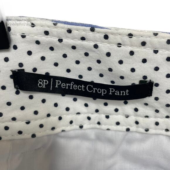 Talbots Perfect Crops Pant - Sunshine Seersucker Blue & White Striped Size 8P - Picture 10 of 11